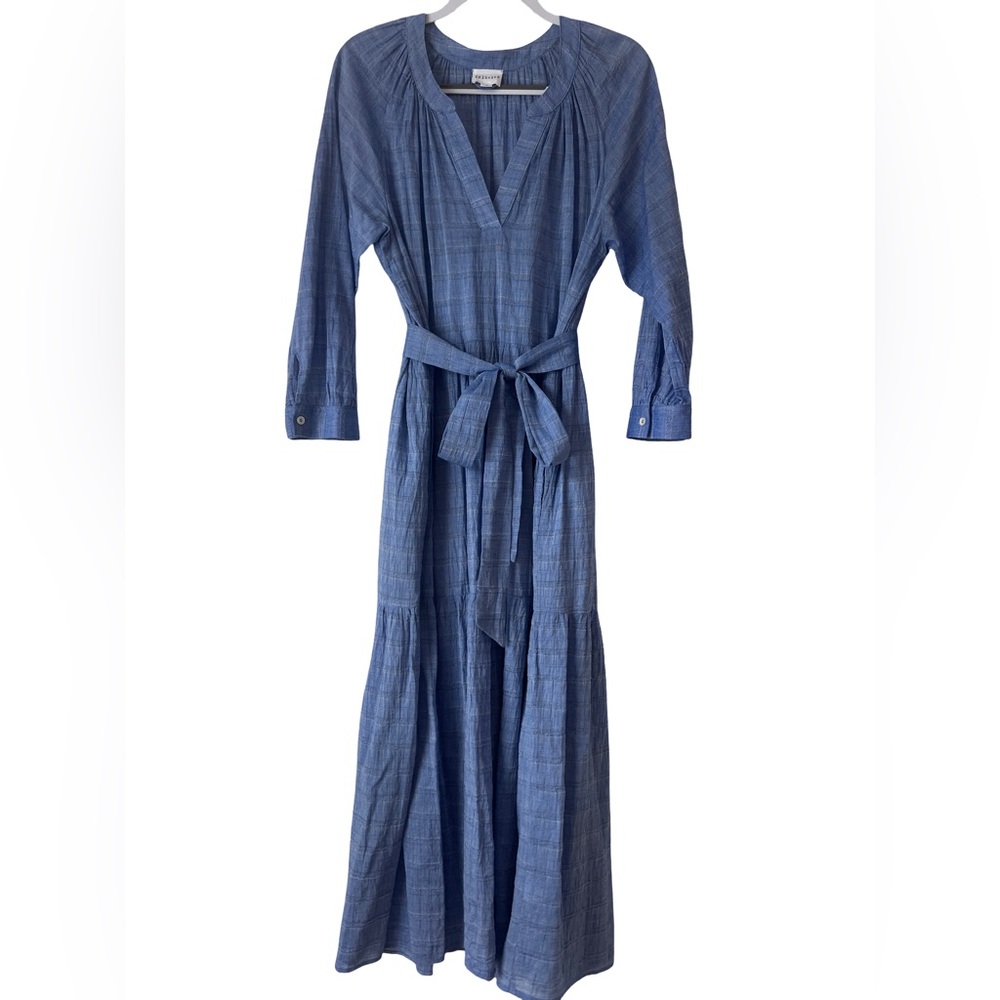 Felicité Puff Sleeve Blue Maxi Dress Size M